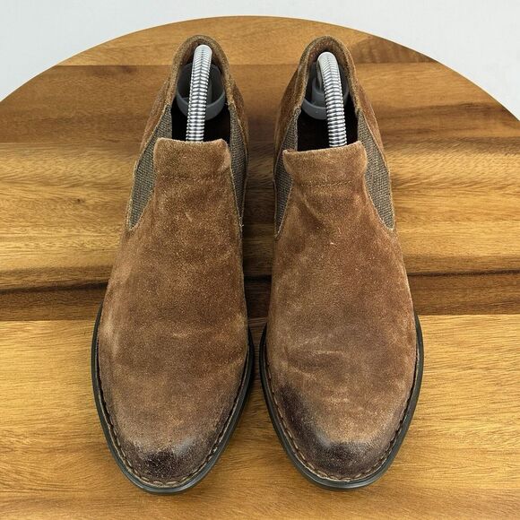 Womens Born Dallia Bronw Leather Low Western Distressed Heeled Boots Size 7.5 M - Picture 7 of 9